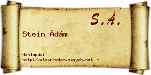 Stein Ádám névjegykártya